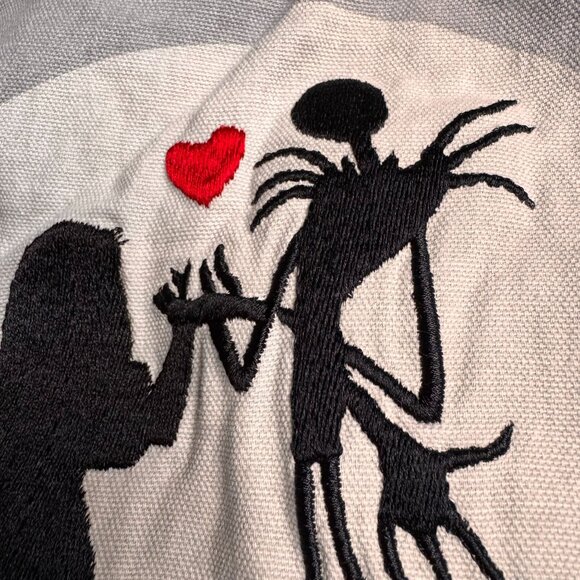 Disney The Nightmare Before Christmas Embroidered Pillow Cover 16" Jack Sally - Picture 3 of 6